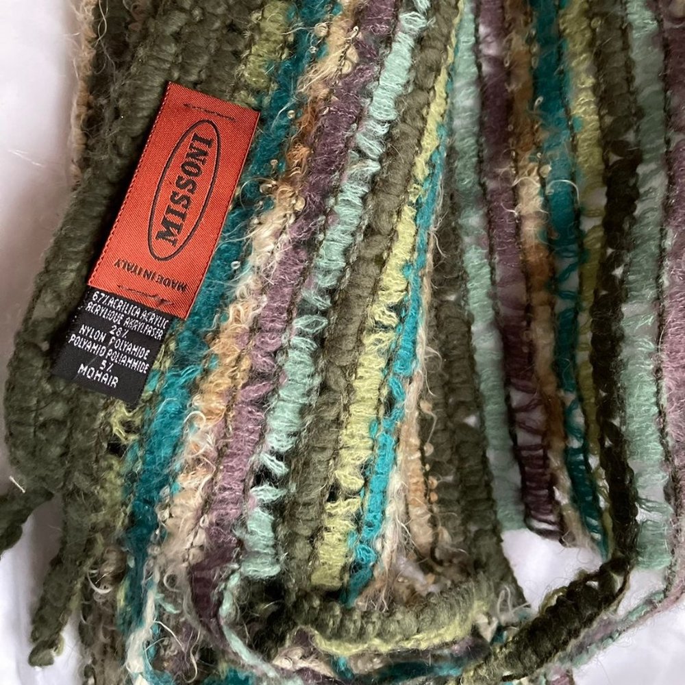 Missoni Green Striped Scarf